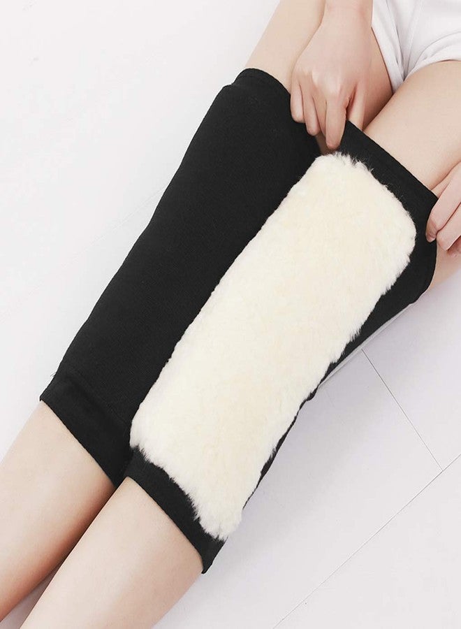 PURFUN 1 Pair Winter Thermal Thicken Cashmere Knee Braces Warmer Men Women Adjustable Compression Warm Wool Kneepads Leg Warmer Sleeves Knee Support for Ski Cycling Dance Yoga Arthritis Rheumatism - Image 5